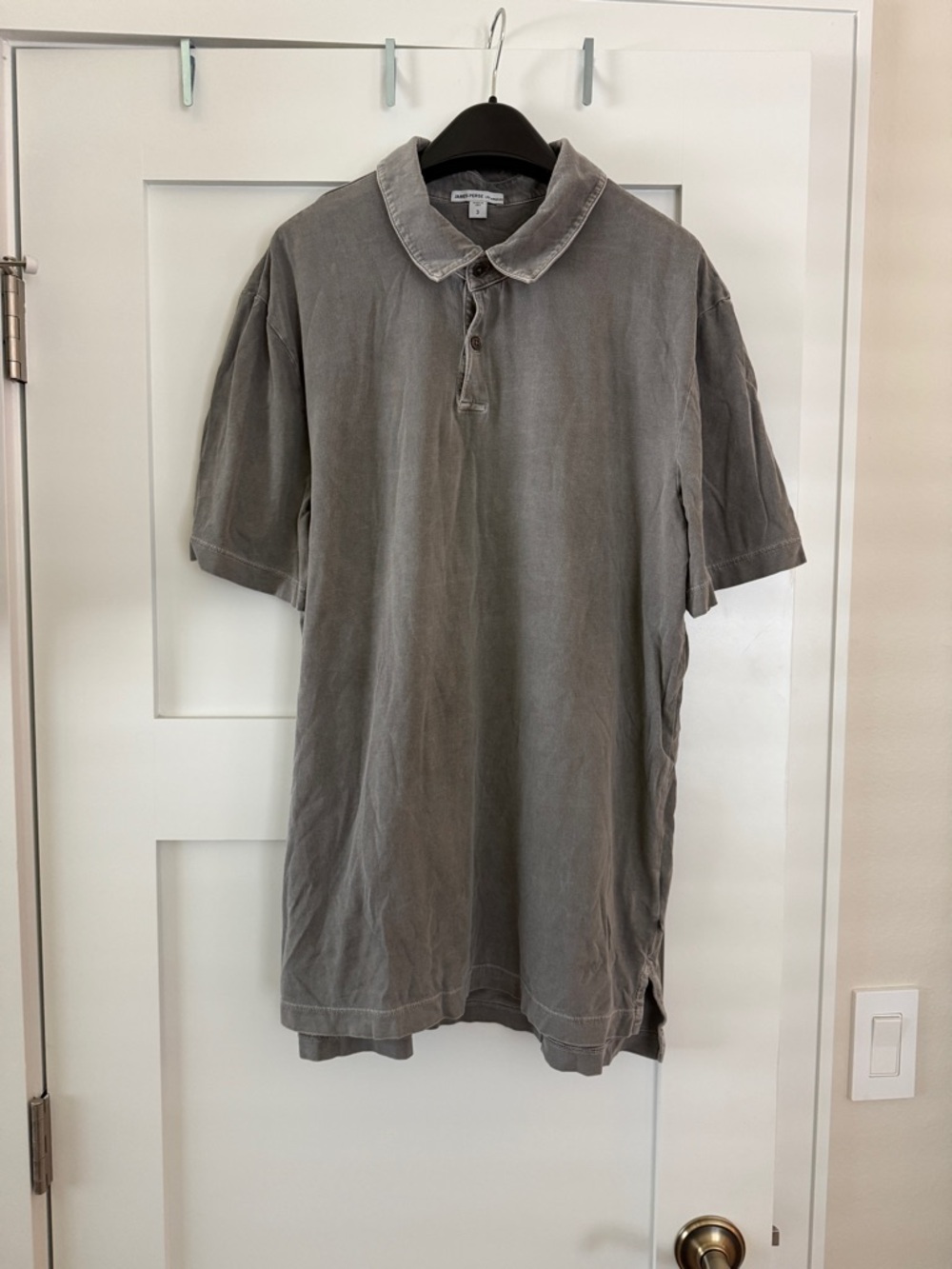 James Perse Washed Gray Polo